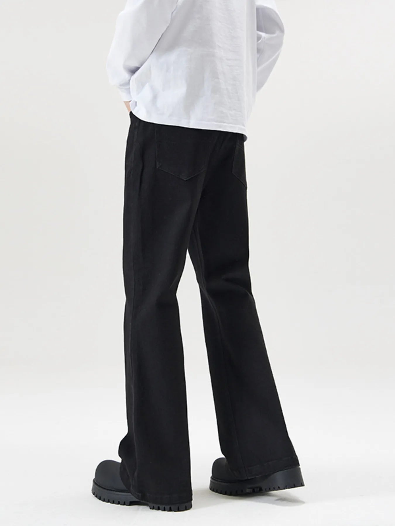 Back View of Trendbye Men's Bootcut Jeans Plus Size