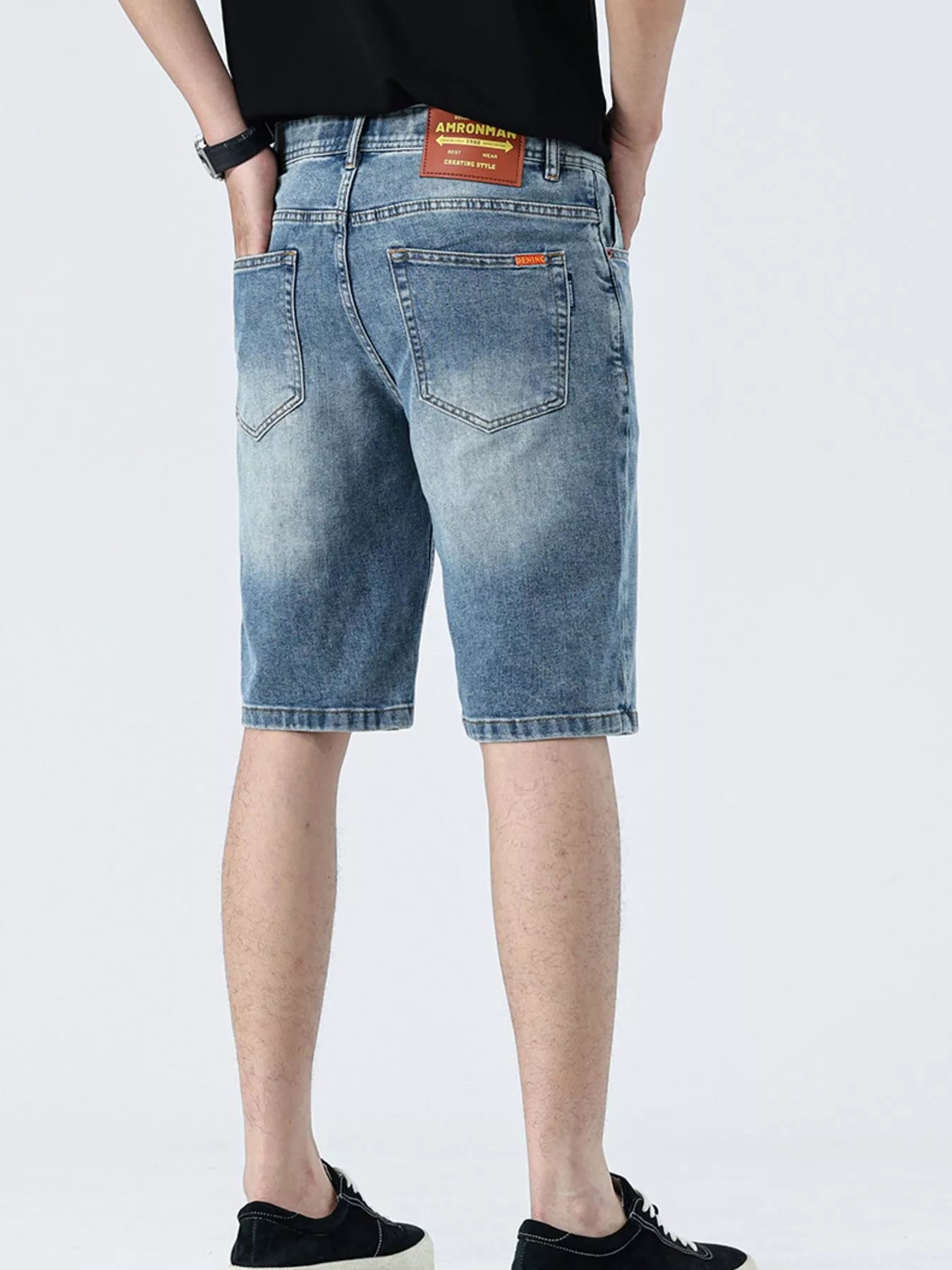 Back View of Trendbye Men's Denim Shorts