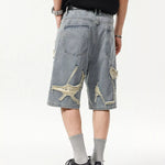 Back View of Trendbye Men's Distressed Denim Shorts