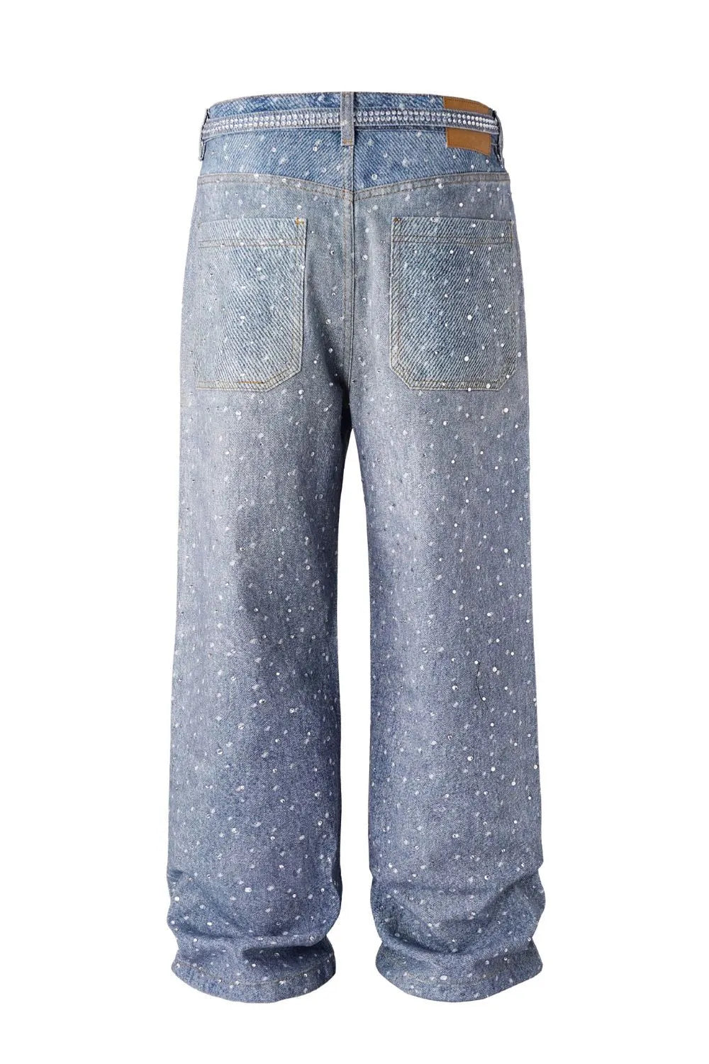 Back View of Trendbye Men's Rhinestone Jeans