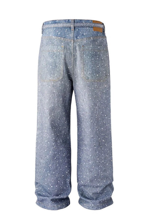 Back View of Trendbye Men's Rhinestone Jeans