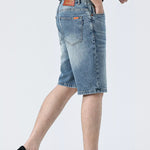Back View of Trendbye Men's Rolled Hem Denim Shorts
