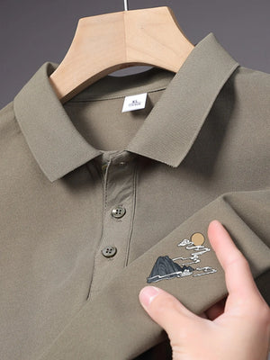 Button Detail of Trendbye Men's Plus Size Polo