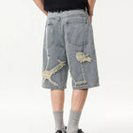 Distressed Detail of Trendbye Men's Denim Shorts