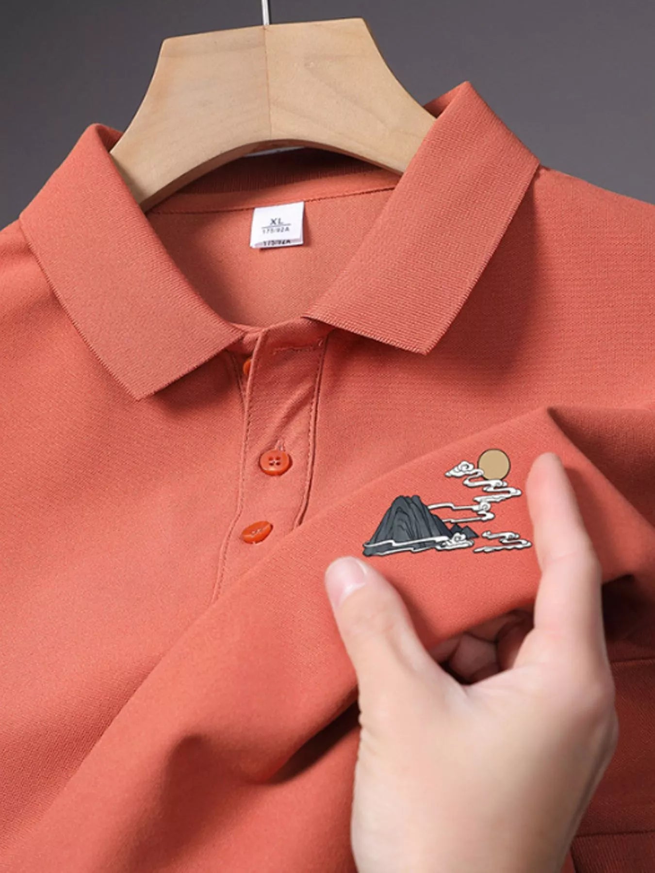 Embroidery Detail of Trendbye Men's Plus Size Polo