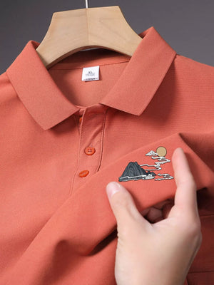 Embroidery Detail of Trendbye Men's Plus Size Polo