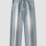 Fabric Detail of Trendbye Men's Washed Loose Fit Jeans