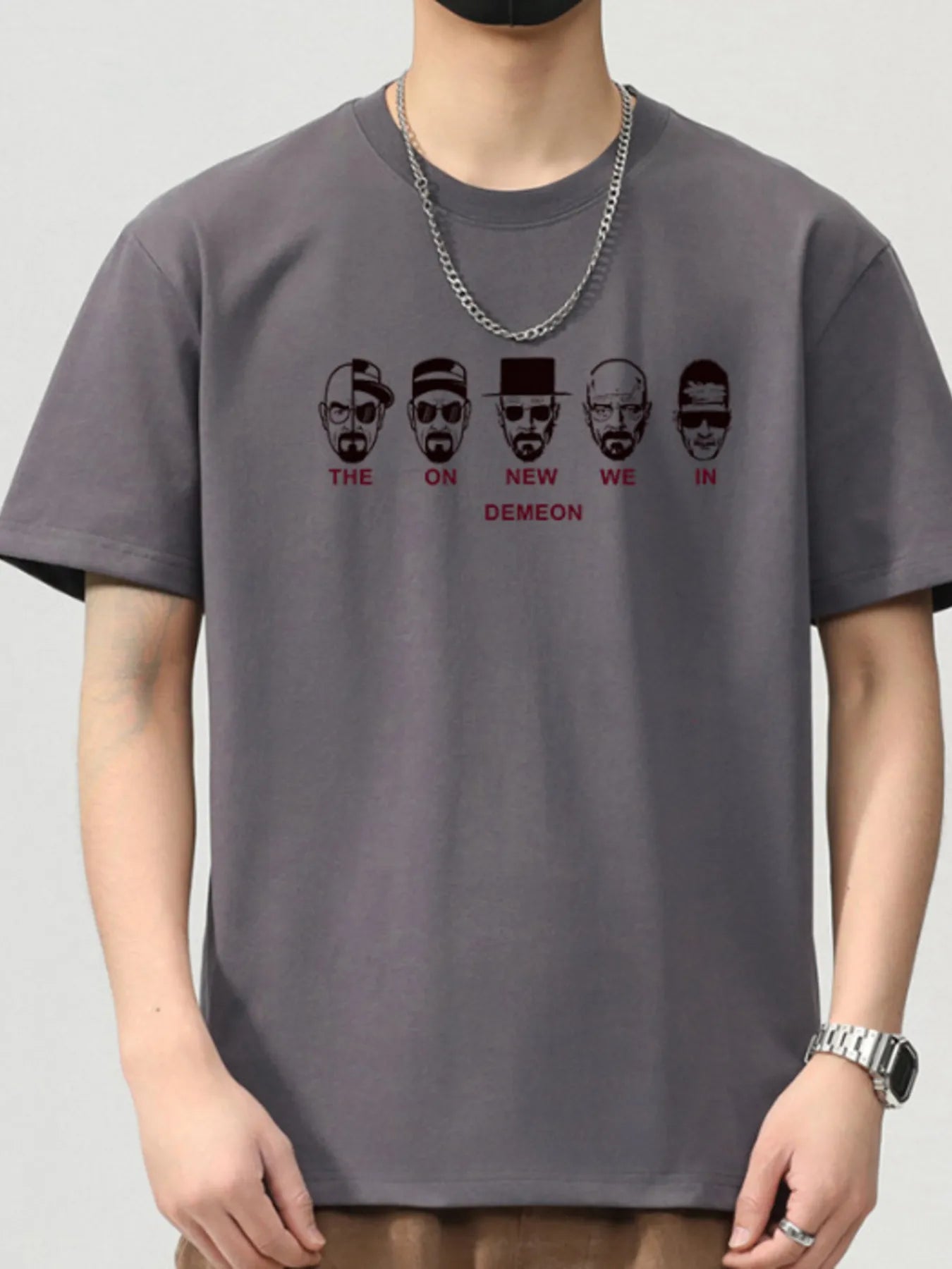 Fabric Texture of Trendbye Men's Plus Size Graphic T-Shirt