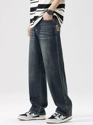 Fabric Texture of Trendbye Men's Washed Jeans