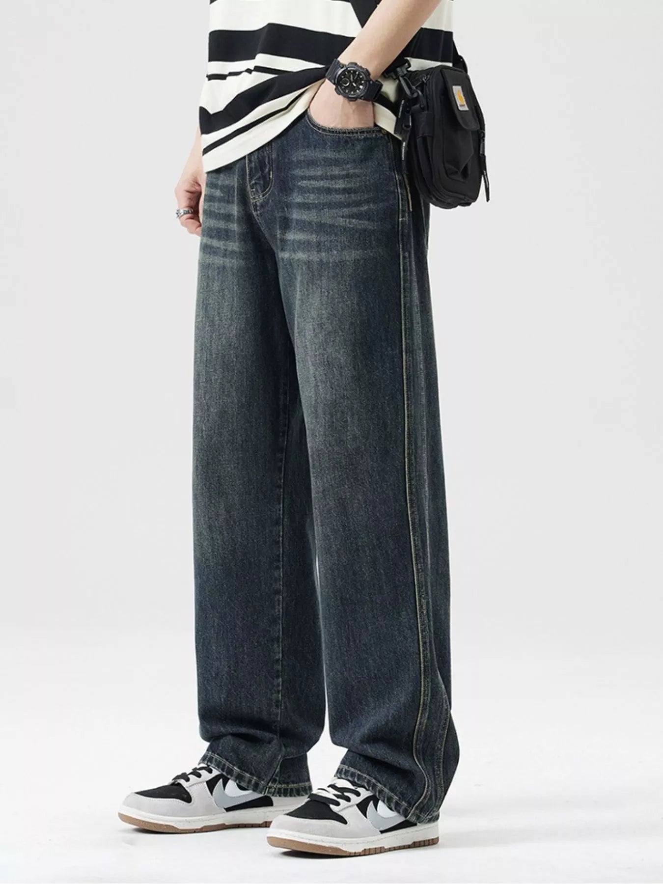 Fabric Texture of Trendbye Men's Washed pants