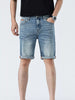 Front View of Trendbye Men's Rolled Hem Casual Denim Shorts