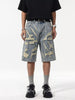 Front View of Trendbye Men's Wash Distressed Denim Shorts