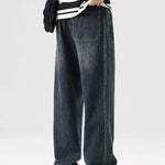 Lifestyle Image of Trendbye Men's Wash Wide Leg Pants