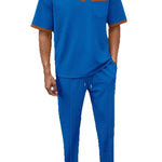 Trendbye Man wearing a blue polo shirt and pants