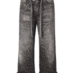 Trendbye Men's Black jeans with rhinestone embellishments 