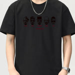 Trendbye Men's Black t-shirt with graphic design of faces and text