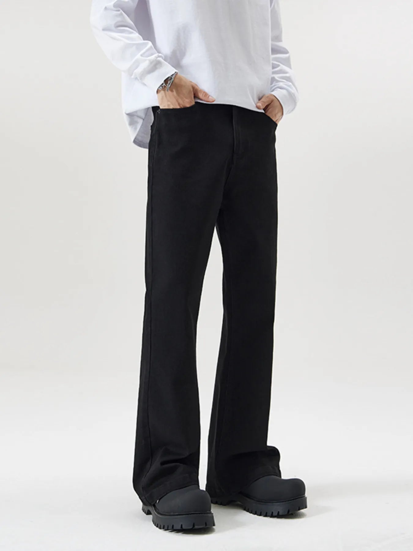 Trendbye Men's Bootcut black pants 