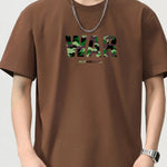 Trendbye Men's Brown t-shirt with 'WAR' printed