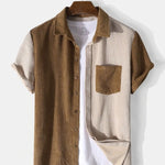 Trendbye Men's Color Block Shirt and Shorts Set