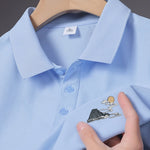 Trendbye Men's Light blue polo shirt with embroidered design