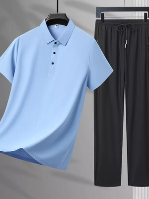 Trendbye Men's Light blue shirt and black pants