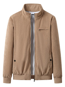 Beige corduroy jacket on a white background