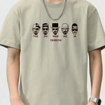Trendbye Men's Plus Size Graphic Round Neck T-Shirt Front View