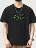 Trendbye Men's Plus Size Letter Round Neck T-Shirt Front View