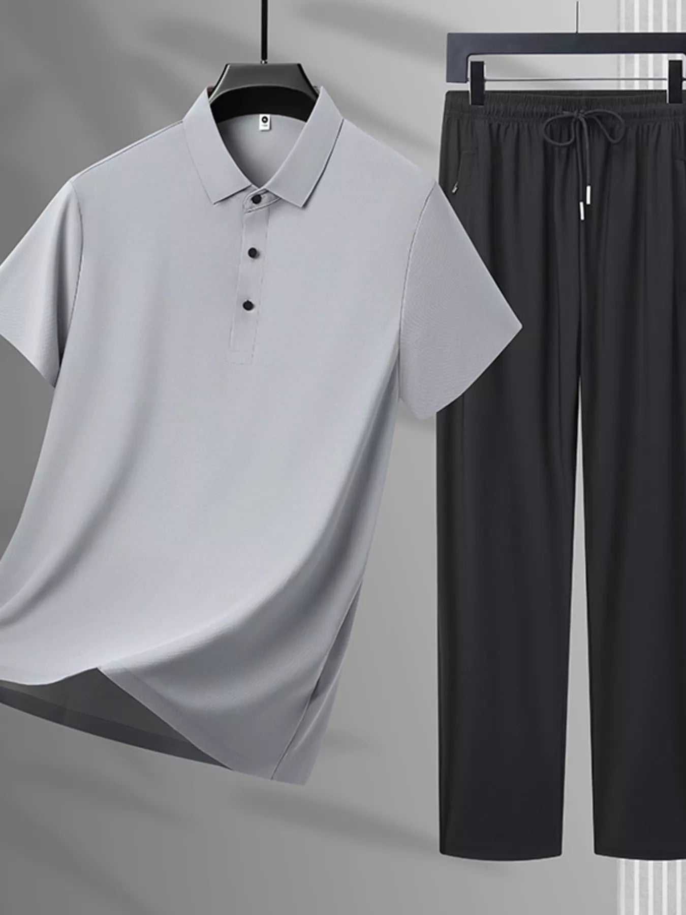 Trendbye Men's Plus Size Set Gray shirt and black pants