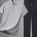 Trendbye Men's Plus Size Set Gray shirt and black pants