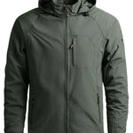 Trendbye Men's Plus Size Tactical Hooded Softshell Jacket Front View