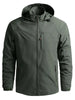 Trendbye Men's Plus Size Tactical Hooded Softshell Jacket Front View