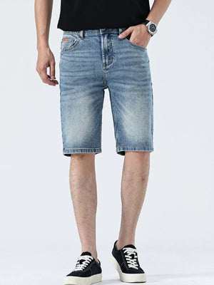 Trendbye Men's Rolled Hem Casual Denim Shorts