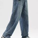 Trendbye Men's Wash Wide Leg Jeans