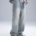 Trendbye Men's Wash Loose Fit light blue pants