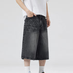 Trendbye Men's Wash Wide Leg Denim Shorts