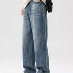 Trendbye Men's Wash Wide Leg Jeans