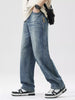 Trendbye Men's Wash Wide Leg Jeans Front View