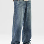 Trendbye Men's Wash Wide Leg Jeans