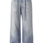 Trendbye Men's Washed Rhinestone Jeans