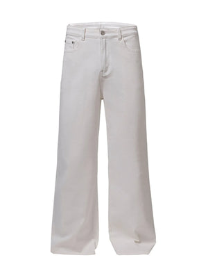 Trendbye Men's White wide-leg jeans
