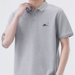 Trendbye Men's wearing a gray polo shirt 