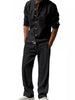 Trendbye Men's wearing a black button-up shirt and pants