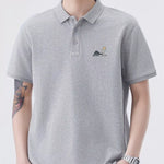 Trendbye Men's wearing a gray polo shirt 