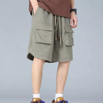 Trendbye Men's wearing a green cargo shorts