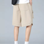 Trendbye Men's wearing beige white shorts