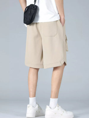 Trendbye Men's wearing beige white shorts