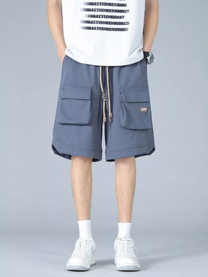 Trendbye Men's wearing blue cargo shorts