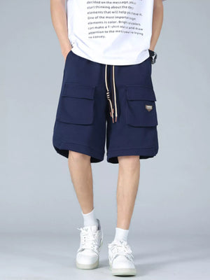 Trendbye Men's wearing navy cargo shorts